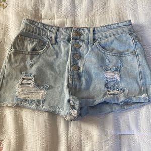 short ripped denim shorts
